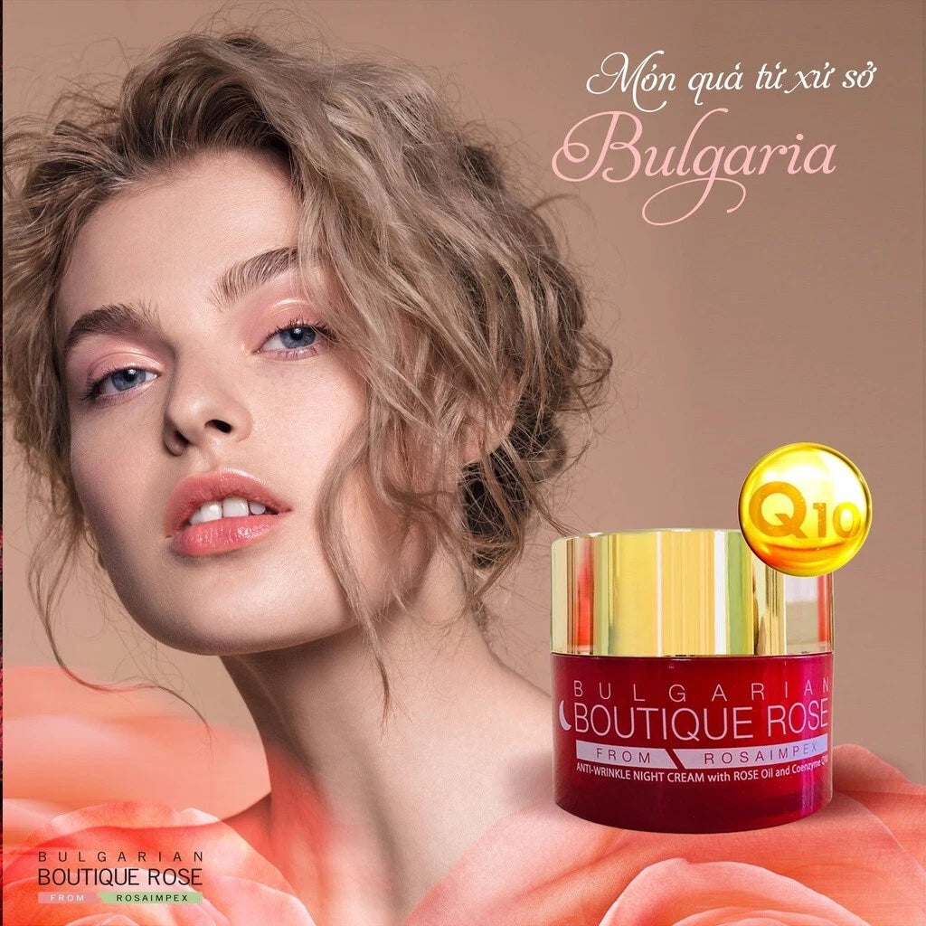 Rosa Impex  “ Boutique Rose “ Anti-Wrinkle Night Cream 45ml With Rose oil & Coenzyme Q10