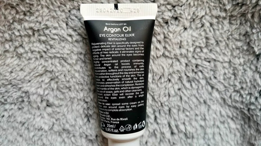 REVUELE BEAUTY & CARE ARGAN OIL EYE CONTOUR ELIXIR REVITALISING WIPES OUT FATIGUE ,WRINKLE AND DARK CIRCLES