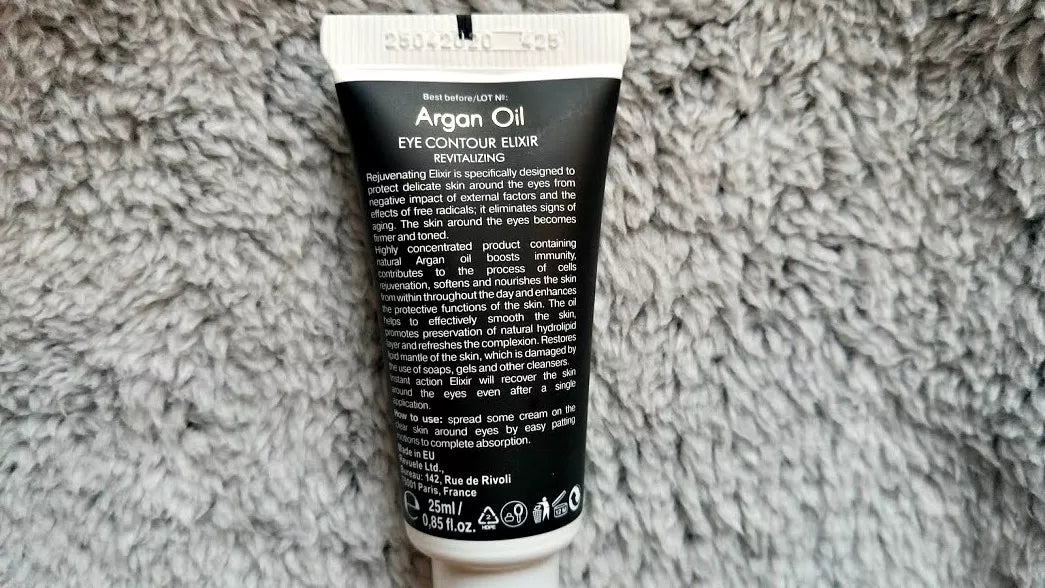 REVUELE BEAUTY & CARE ARGAN OIL EYE CONTOUR ELIXIR REVITALISING WIPES OUT FATIGUE ,WRINKLE AND DARK CIRCLES
