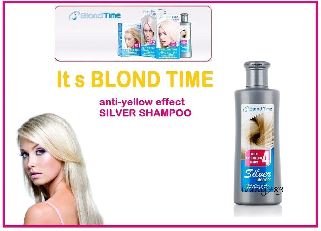 Blond Time Silver Shampoo Anti Yellolw 150ml Blond&Grey Hair Anti Yellow Effect