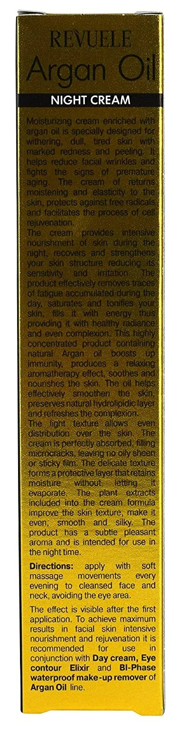 REVUELE BEAUTY & CARE 50 ml Moisturizing Night Face Cream Anti-Wrinkle Argan Oil