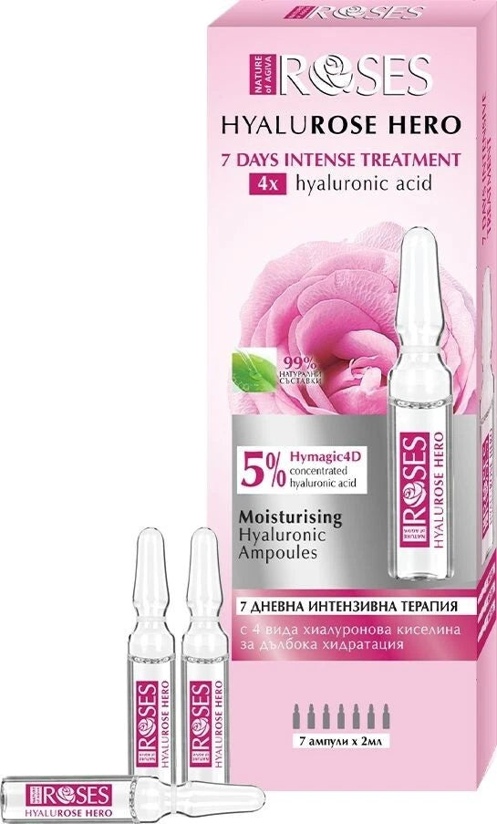 Nature of Agiva Roses Hyalurose Hero 7X 2ml Moisturising Ampoules 7 Days