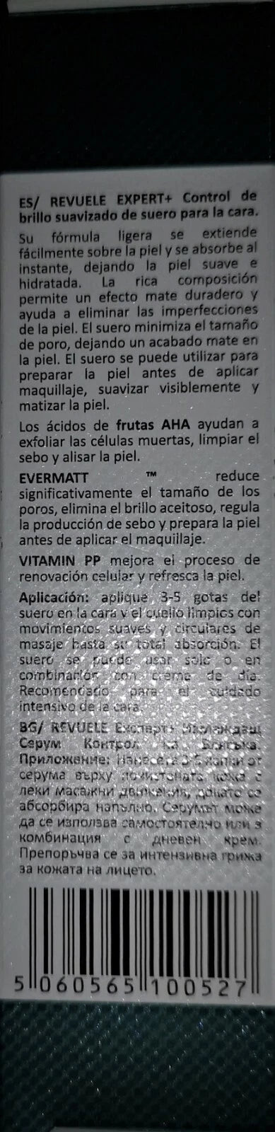 REVUELE EXPERT+SHINE CONTROL SMOOTHING 25 ml FACE SERUM 10% EVERMATT™ , FRUIT AHA ACID