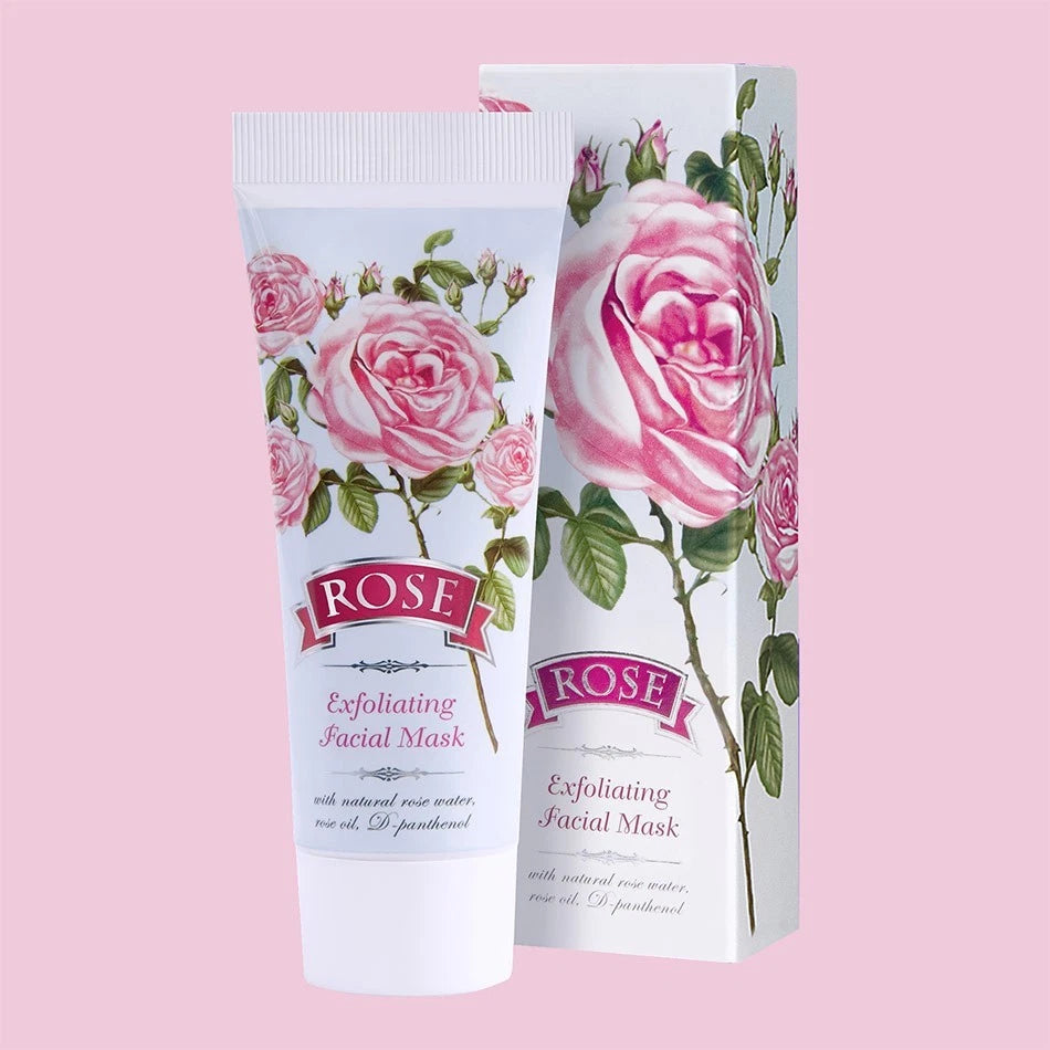 ROSE Exfoliating Face Mask Natural Bulgarian Rose Water, Oil & D-panthenol 75ml