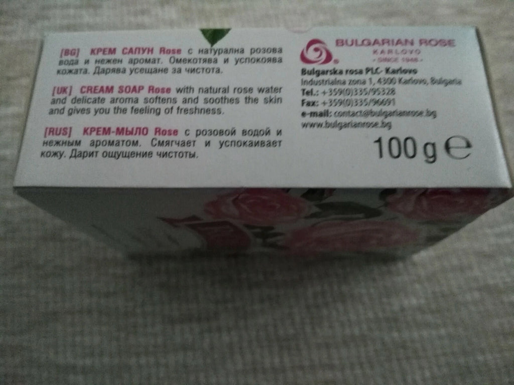 CREAM SOAP “ROSE ORIGINAL ” 100 % Pure Natural Rose Water& Bulgarian Rose Oil 100 gr