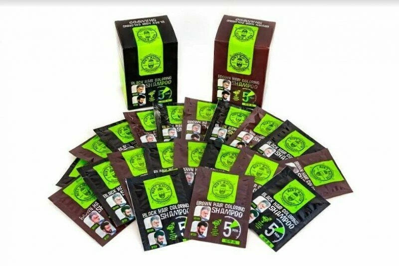 New Men's Master BROWN Hair Coloring Shampoo Cover 25ml Sachet Result in 5 min