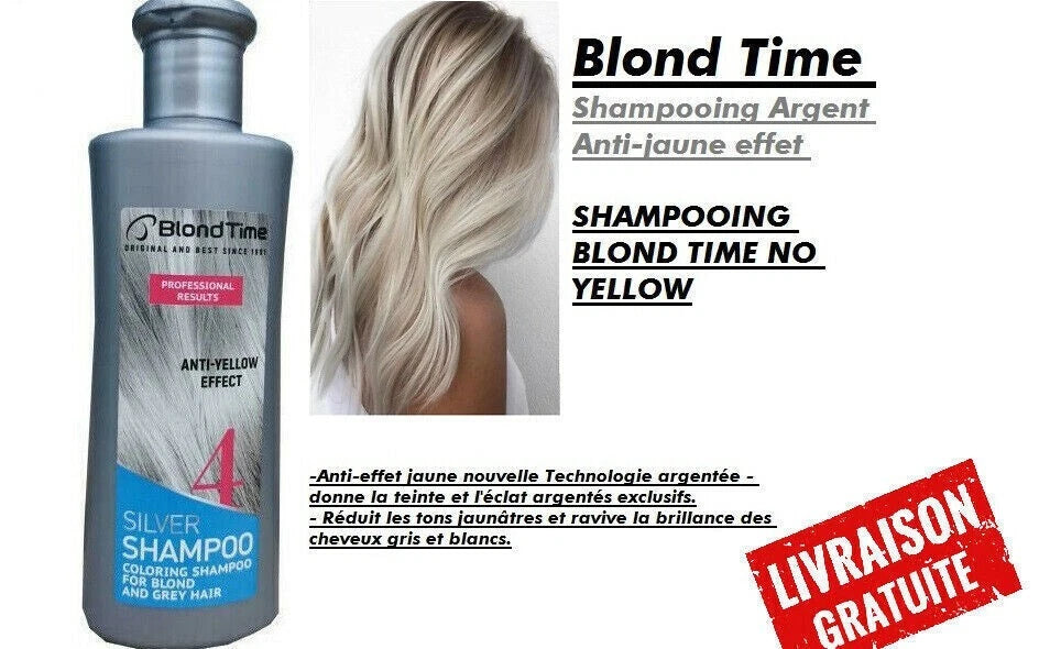 Blond Time Silver Shampoo Anti Yellolw 150ml Blond&Grey Hair Anti Yellow Effect