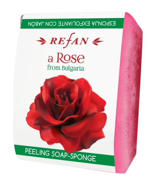 REFAN’S Rose  75 gr PEELING SOAP-SPONGE With Bulgarian rose oil