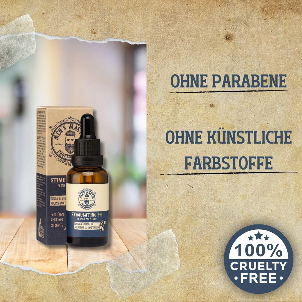 Men's Master 30 ml Stimulating oil for beard and moustache argan, almond, jojoba oils