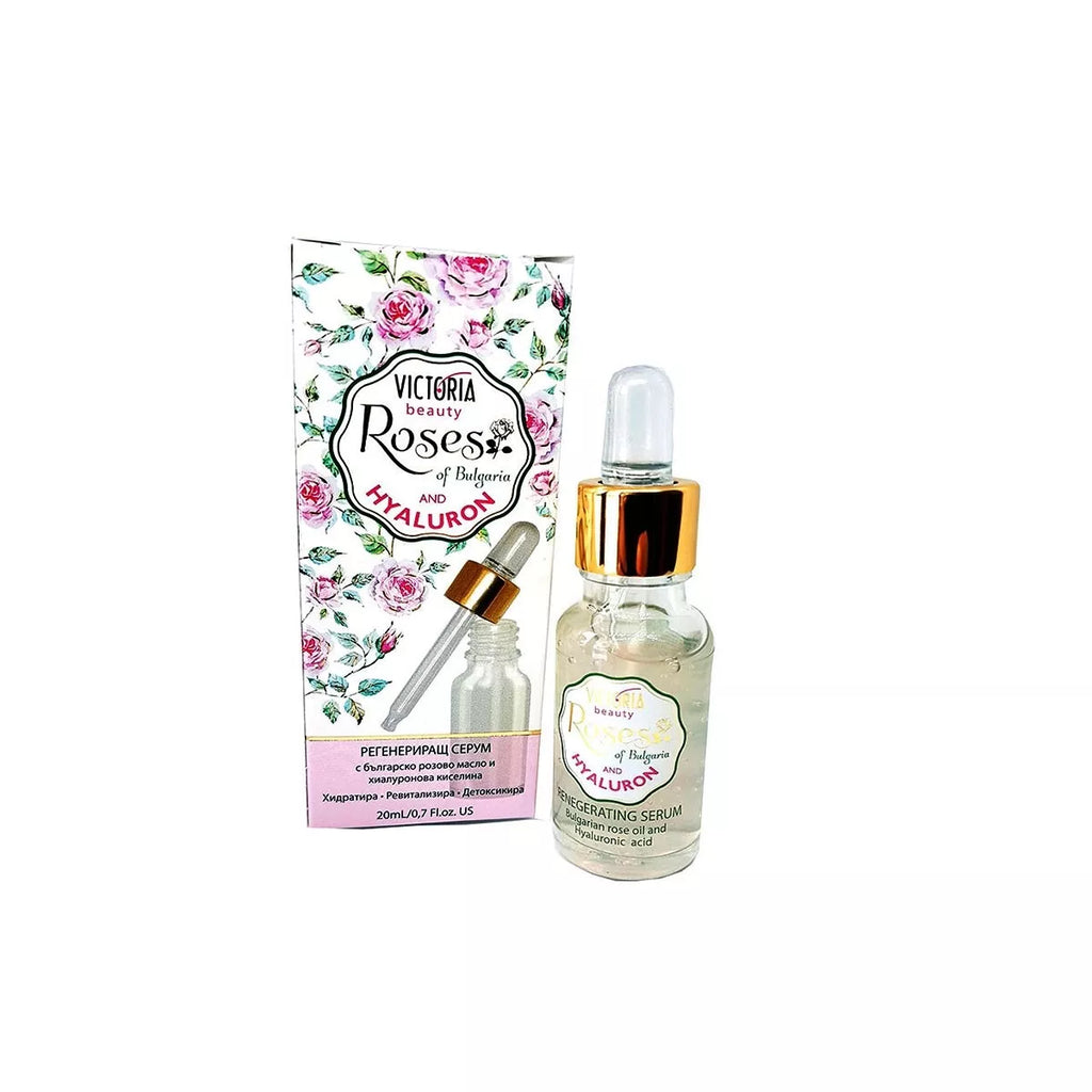 Victoria Beauty Roses of Bulgaria Regenerating Face Serum – with Hyaluronic Acid & Natural Rose Oil (20ml)
