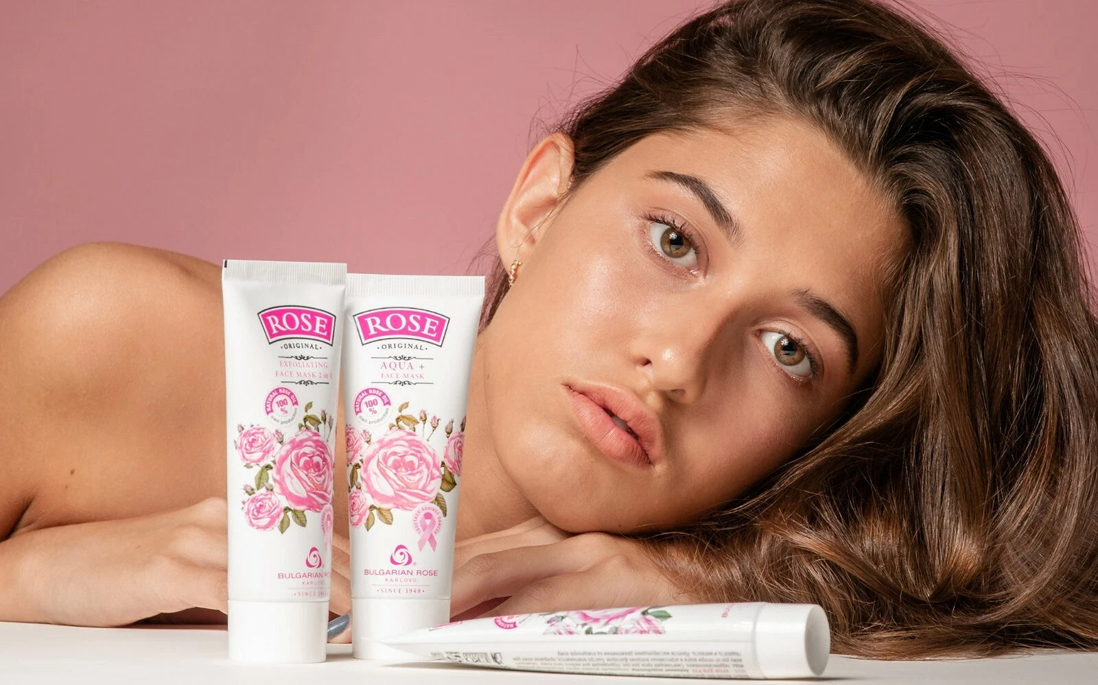 ROSE Exfoliating Face Mask Natural Bulgarian Rose Water, Oil & D-panthenol 75ml