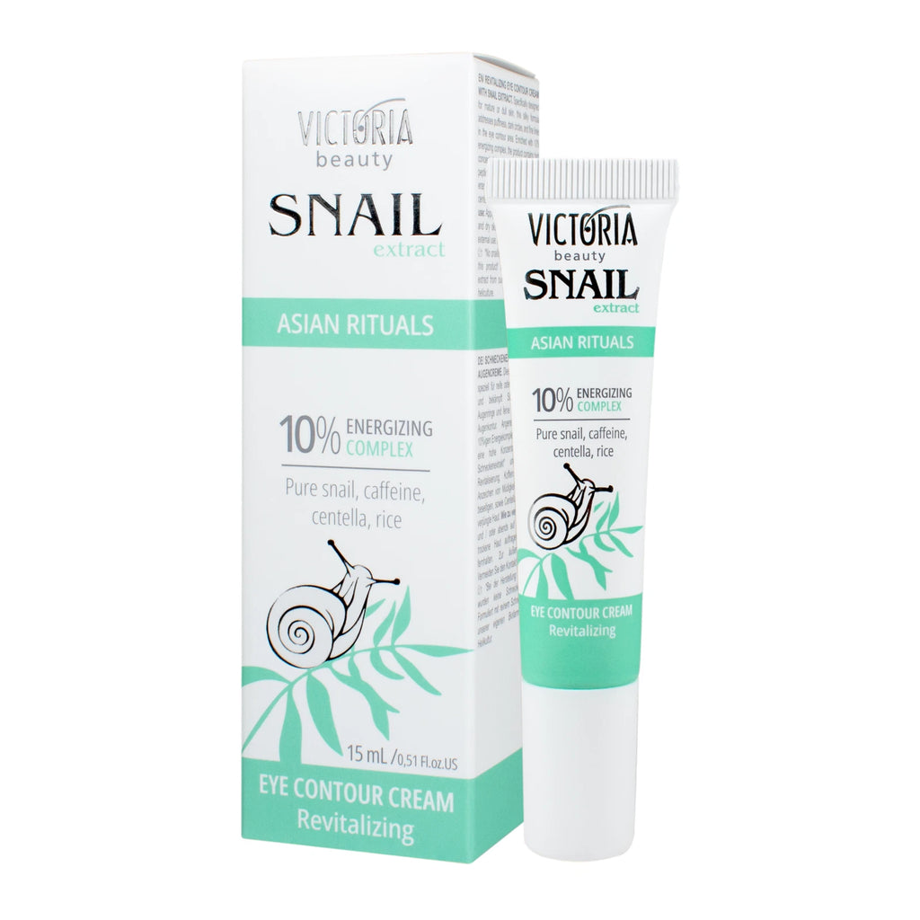 Victoria Beauty “ Asian Rituals “  15 ml Revitalizing Eye Contour Cream with Snail Extract , Caffeine , Centella & Rice