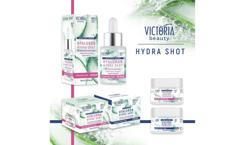 VICTORIA BEAUTY - Hydra Shot 50 gr Aloe Vera Face Gel Moisturizer with Hyaluronic Acid, Aloe Juice, and Niacinamide