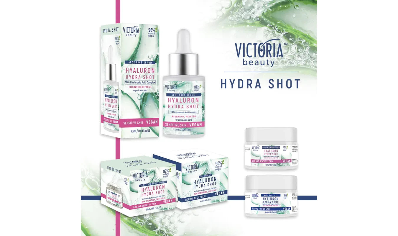 VICTORIA BEAUTY - Hydra Shot 50 gr Aloe Vera Face Gel Moisturizer with Hyaluronic Acid, Aloe Juice, and Niacinamide