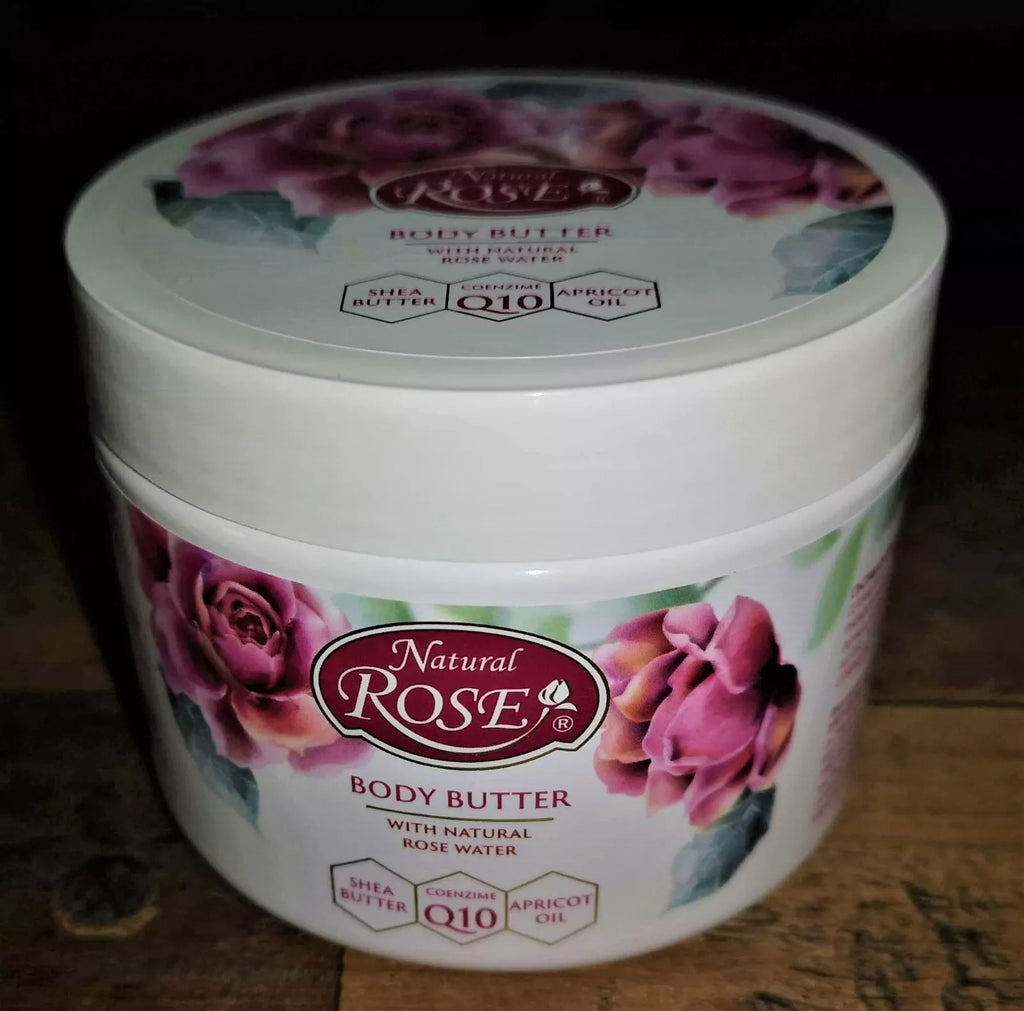 NATURAL BULGARIAN ROSE,APRICOT OIL 100%ORGANIC Rose Water BODY BUTTER VitE 350ml