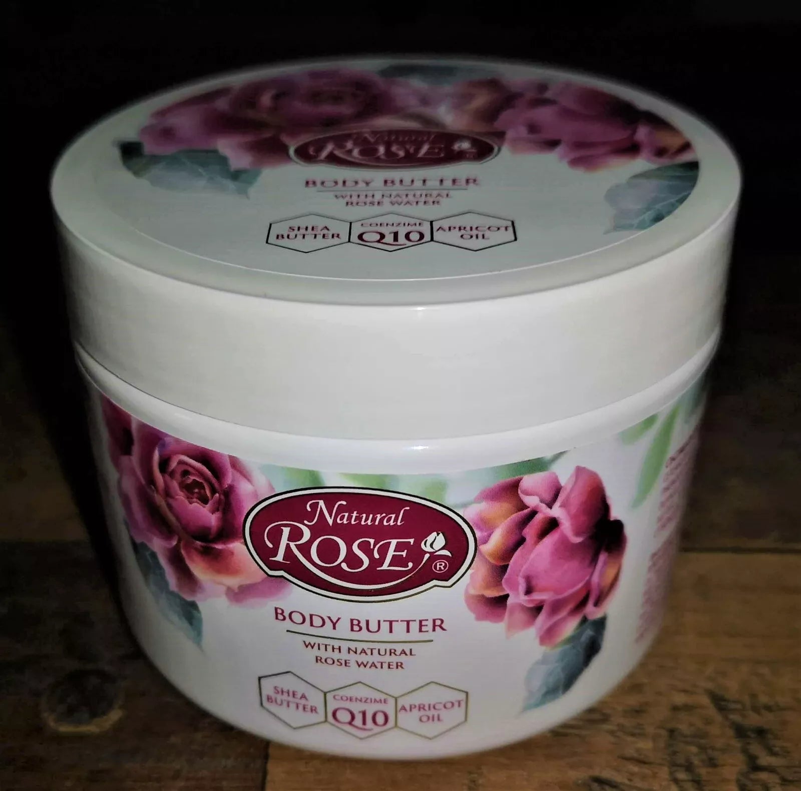 NATURAL BULGARIAN ROSE,APRICOT OIL 100%ORGANIC Rose Water BODY BUTTER VitE 350ml