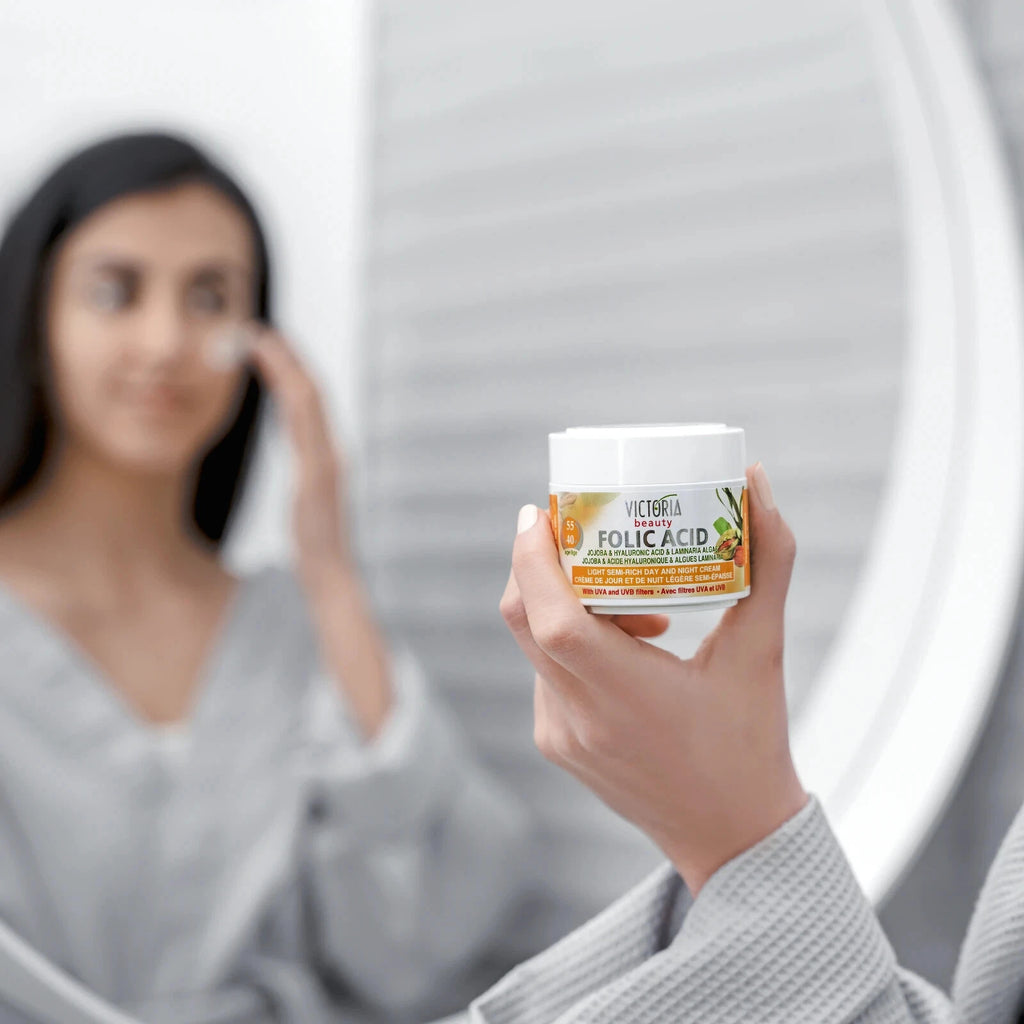 Victoria Beauty Folic Acid & Jojoba Anti-Ageing 50ml Cream UVA & UVB filters 40-55age Laminaria