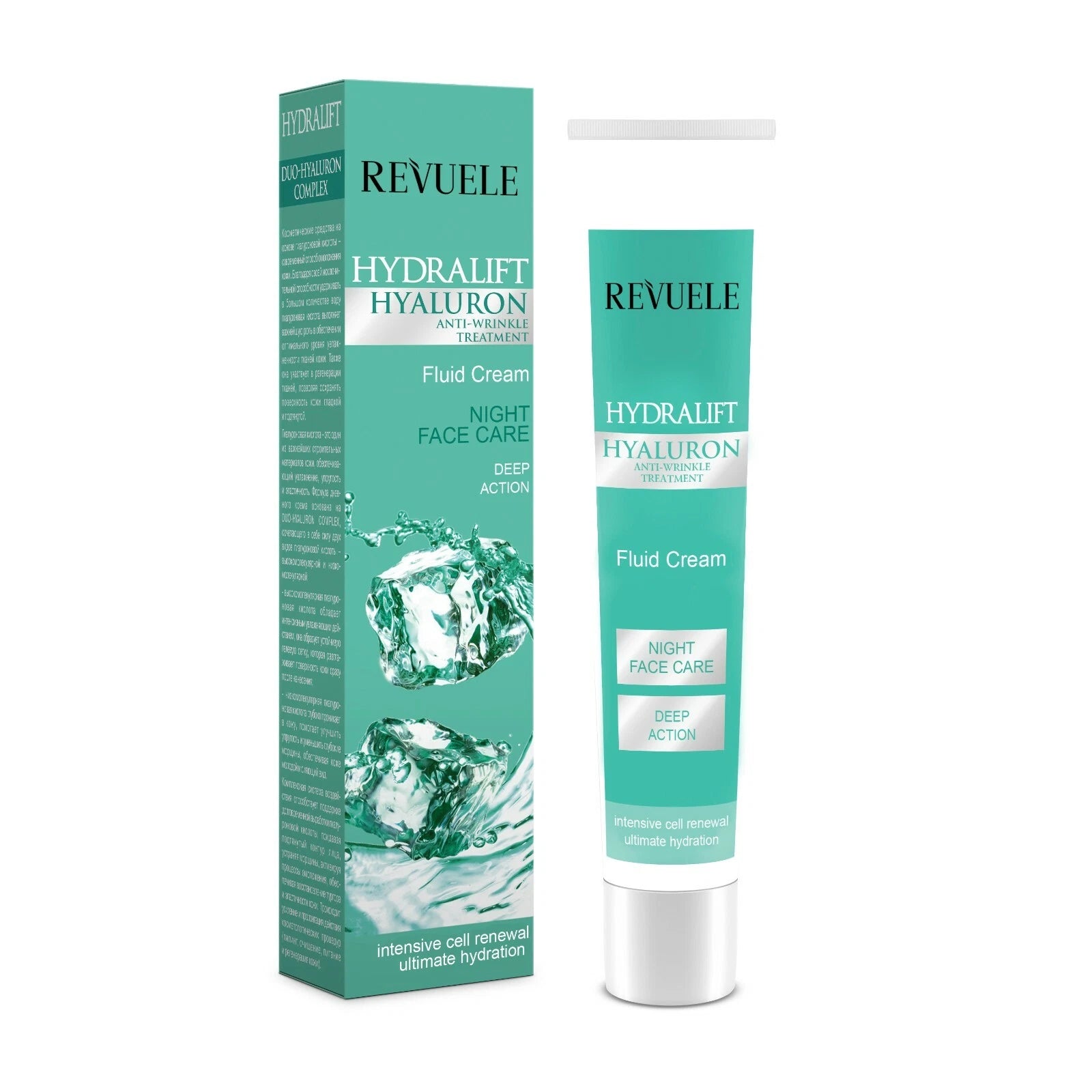 REVUELE HYDRALIFT HYALURON ANTI–WRINKLE TREATMENT NIGHT CREAM–FLUID 50ml EU made