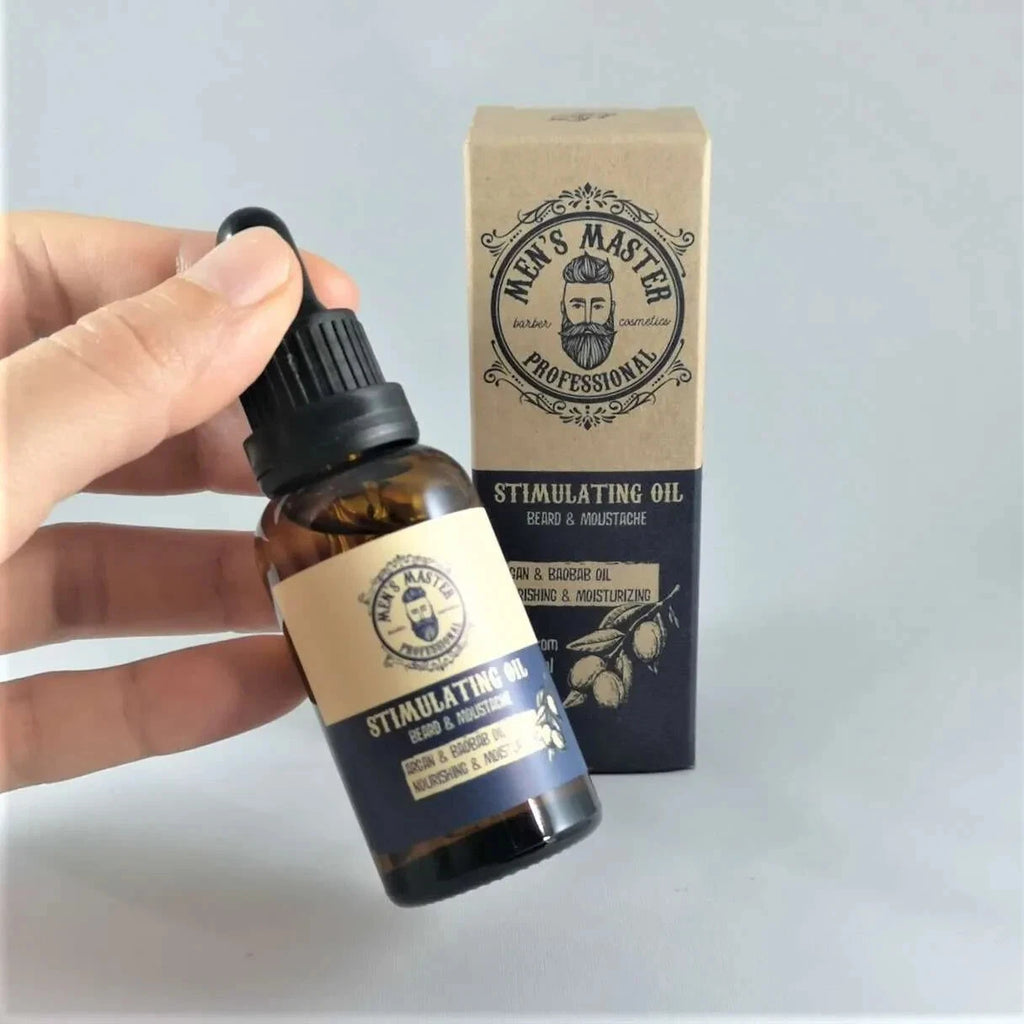 Men's Master 30 ml Stimulating oil for beard and moustache argan, almond, jojoba oils