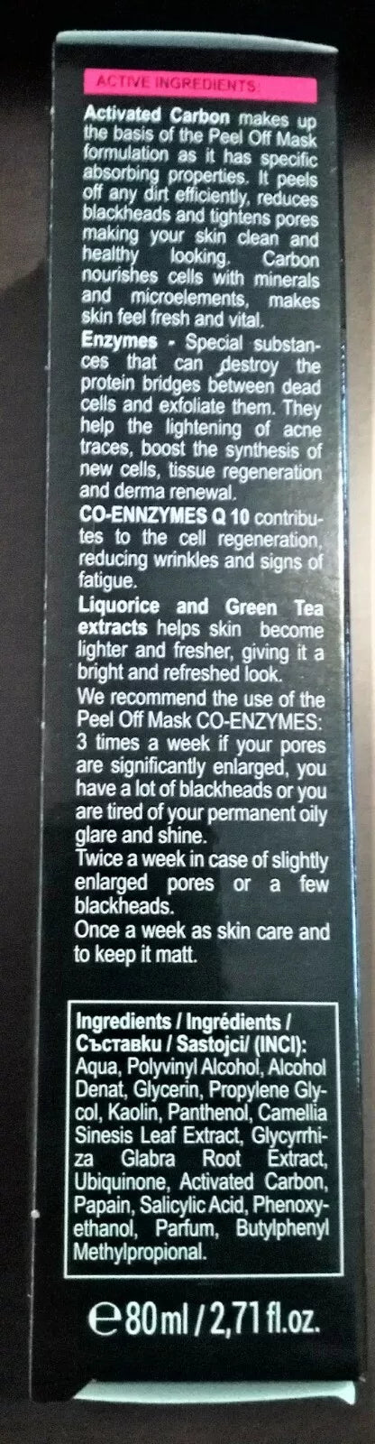 REVUELE BEAUTY & CARE BLACK MASK - Peel Off CO - ENZYMES DEEP CLEANSING 3D Facial mask – Activated carbon Reduces blackheads