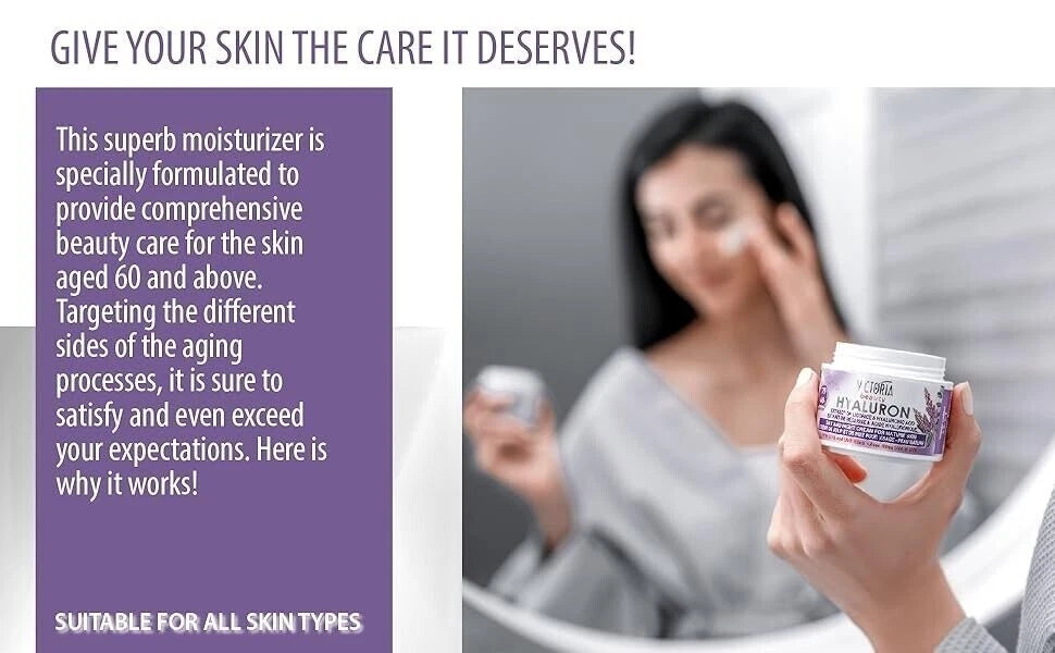 Victoria Beauty Face Cream for Mature Skin Age 60-75 Day & Night Anti Wrinkle Moisturiser 50ml