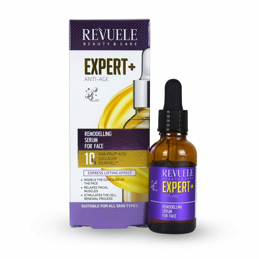 REVUELE EXPERT + ANTI-AGE REMODELLING SERUM FOR FACE 10% AHA FRUIT ACID , COLLAGEN , FILMEXEL™
