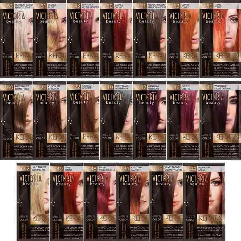 Victoria Beauty “ Keratin Therapy “ | Ammonia-Free Coloring Shampoo Sachet (40ml)