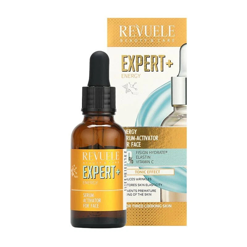 REVUELE EXPERT + ENERGY ENERGY  SERUM ACTIVATOR FOR FACE 10% FISION HYDRATE® , ELASTIN , VITAMIN C