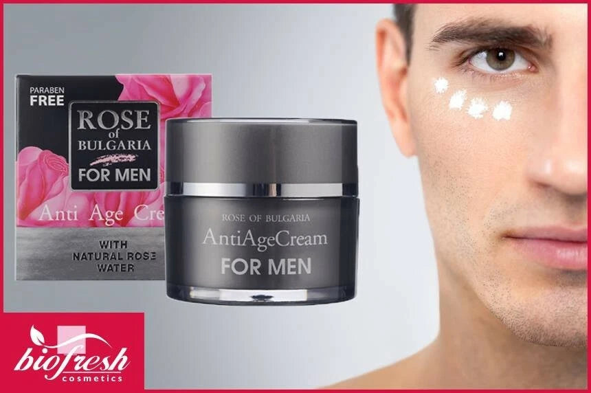 Biofresh Rose of Bulgaria Anti-age Cream for Men 50ml Rejuvenates, Soothes