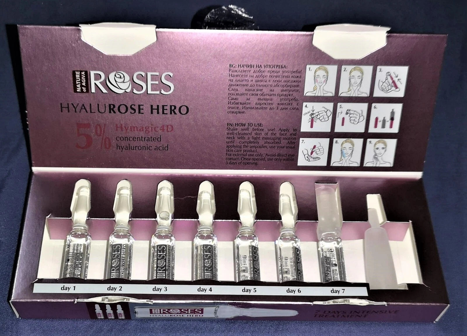 Nature of Agiva Roses Hyalurose Hero 7X 2ml Moisturising Ampoules 7 Days