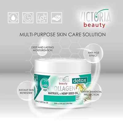VB Collagen-Detox Day& Night Cream Anti-Aging Moisturiser Matrixyl Hemp Oil 50ml