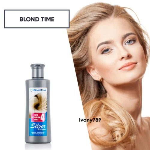 Blond Time Silver Shampoo Anti Yellolw 150ml Blond&Grey Hair Anti Yellow Effect
