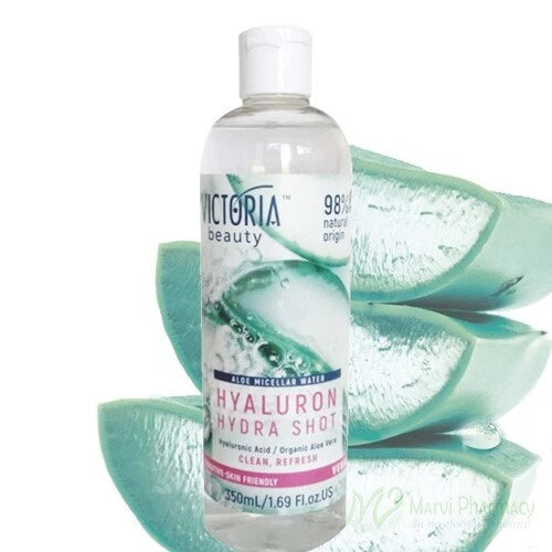 VICTORIA BEAUTY - Hydra Shot 350 ml Moisturizing Aloe Vera Micellar Water with Hyaluronic Acid, and Niacinamide
